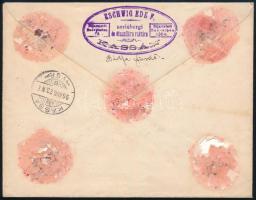 1896 5kr díjjegyes értéklevél 1kr + 15kr díjkiegészítéssel "BÁRTFA / FÜRDŐ" - "KASSA&...