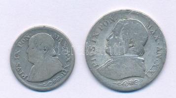 Olasz államok / Pápai Állam 1866. 1L Ag "IX. Pius" + 1868. 10s Ag "IX. Pius" T:F...