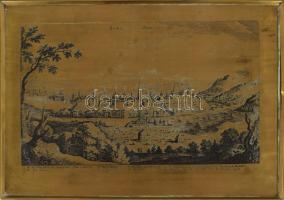 Buda látképe maratott réz kép, 28x39 cm