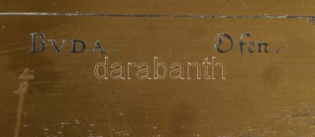 Buda látképe maratott réz kép, 28x39 cm