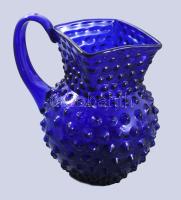 Királykék bütykös kancsó, hibátlan, m: 21 cm