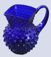 Királykék bütykös kancsó, hibátlan, m: 21 cm