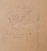 Olvashatatlan (?) jelzéssel: Síelő kisfiú. Olaj, karton, kissé sérült. 31x24 cm