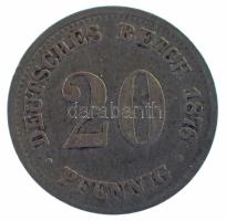 Német Birodalom 1876H 20pf Ag Darmstadt, ritkább év/verde T:F German Empire 1876H 20 Pfennig Ag Darmstadt, rarer year/mint C:F Krause KM#5
