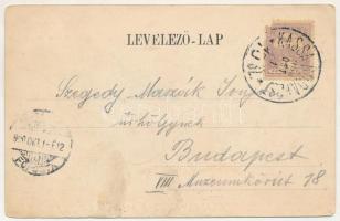 1900 Hortobágy, csikós idill a hortobágyi kútnál, magyar folklór. Pongrácz Géza kiadása. Kiss Ferenc...