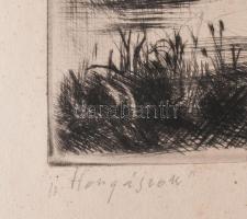 Iván Szilárd (1912-1988): Horgászok. Rézkarc, papír, jelzett, lapszéli néhány apró folttal, 20x29,5 ...