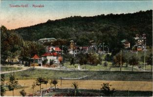 Szováta, Sovata; Nyaralók, teniszpálya. Borbély Gyula kiadása / villas, tennis court