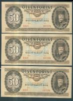 1983. 50Ft (3x) egymás utáni sorszámmal T:I