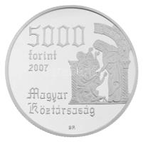 2007. 5000Ft Ag "Árpád-házi Szent Erzsébet" kapszulában, tokban, tanúsítvánnyal (31,46g/0,925/38,61mm) T:PP Adamo EM213