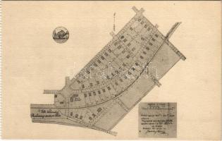 Fót, Fót-Újfalu helyszínrajza. Faragó Phot. (képeslapfüzetből / from postcard booklet)