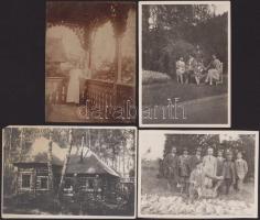 cca 1914-1918 12 db katonai fotólap és keményhátú fotó, 11,5×8,5 és 9×13 cm közötti méretekben