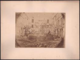 cca 1910 Romos gyárépület kívülről és belülről, 3 db fotó kartonon, 13x20 cm és 15x21 cm között, kar...