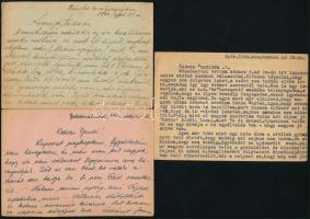 1944 Balatonalmádi, Győr, 3 db katonai levelezőlap Dengelegi András m. kir. főhadnagynak