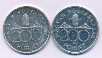 1992-1993. 200Ft Ag "MNB" (2xklf) T:AU,XF kis ph., patina Adamo F13