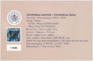 2024. 100Ft "100 éves a Magyar Nemzeti Bank" első napi veret díszcsomagolásban "01124...
