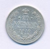 Orosz Birodalom 1910. 20k Ag T:VF Russian Empire 1910. 20 Kopecks Ag C:VF Krause Y#22a.1