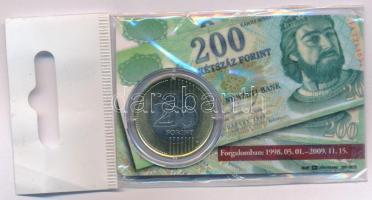 2009. 200Ft elsőnapi veret sorszámozott plasztikkártyán "02334" T:UNC