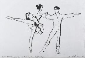 Samson Schönhaus (1922-2015): Balettáncosok (Tschaikowsky pas de deux aus dem "Nussknacker"). Szitanyomat, papír, jelzett, számozott (77/100). Üvegezett keretben, 30x42 cm