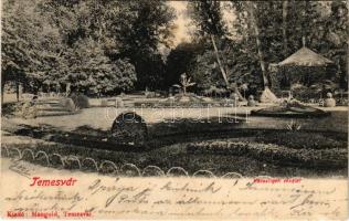 1904 Temesvár, Timisoara; Városligeti részlet. Mangold kiadása / park (szakadás / tear)