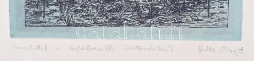 Balla Margit (1947-): Alak (cím nélkül). Rézkarc, papír, jelzett. Balla Margit autográf ajánlásával....