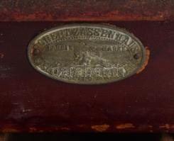 Régi német fa kávédaráló, hiánnyal, m: 14,5 cm