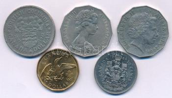 Ausztrália 1970-2006. 50c Cu-Ni (2xklf) + Kanada 1971-2008. 50c -1$ (3xklf) T:AU,XF Australia 1970-2006. 50 Cents Cu-Ni (2xdiff) + Canada 1971-2008. 50c -1$ (3xdiff) C:AU,XF