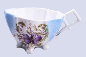 Moser Brothers 3 darab antik vékonyporcelán csésze, jelzett, hibátlan, m: 5 cm