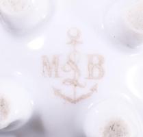 Moser Brothers 3 darab antik vékonyporcelán csésze, jelzett, hibátlan, m: 5 cm