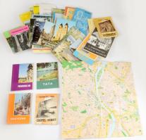 Egy doboznyi vegyes idegenforgalmi prospektus, térkép, útikönyv, Tájak-Korok-Múzeumok Kiskönyvtára füzetek, stb.
