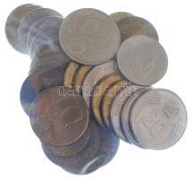 1989. 2Ft sárgaréz (5x) + 1989. 5Ft Cu-Ni "Kossuth" (5x) + 1989. 10Ft sárgaréz (10x) + 1989. 20Ft Cu-Ni "Dózsa" (6x) T:UNC,AU patina