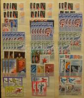 Szovjetunió 1.663 db postatiszta bélyeg osztott nagyalakú berakóban, benne vágottak, sorozatok