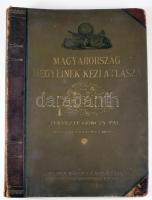 cca 1890 Magyarország megyéinek kézi atlasza. Tervezte: Gönczy Pál. Rajzolta: Kogutowicz Manó. Bp., Posner Károly Lajos és Fia, [2] p.+ 68 (duplaoldalas, színes térképek) t. [Komplett.] Aranyozott félbőr-kötésben, sérült, a könyvtesttől különvált borítóval, néhány erősebben sérült lappal.