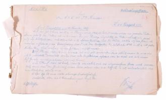 1917 A 32. k.u.k. gyalogezred jegyzőkönyve, katonai parancsok másolatai, 56 oldalon, + kézzel rajzolt vázlatok, térképek