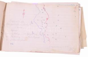1917 A 32. k.u.k. gyalogezred jegyzőkönyve, katonai parancsok másolatai, 56 oldalon, + kézzel rajzol...