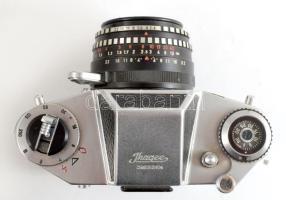 Ihagee Exa IIb fényképezőgép, Meyer-Optik Görlitz objektívvel tokjában