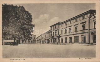Lubliniec main square with the shop of Arnold Kuttner