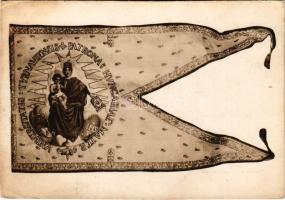 Universitatis Tyrnaviensis Patrona Hungariae Mater. Vexillum Antiquum Universitatis E Saec. XVII. / A volt Nagyszombati Egyetem címeres zászlója / University Flag (EK)