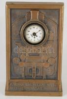 cca 1930 Magyar Kir. Állami Vas- Acél és Gépgyárak Budapest öntött bronz asztali óra, óra része nem ...