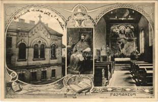 Wien, Vienna, Bécs; Pazmaneum. Waisenhausgasse 14. / boarding school, chapel interior. Fec. Ch. Scolik Art Nouveau, floral (small tear)