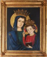 Jelzés nélkül: Mária Jézussal. Olaj, vászon, javított. Dekoratív, javított fakeretben, 80×60 cm