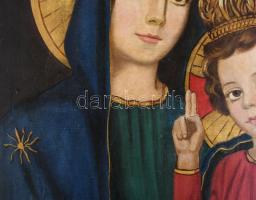 Jelzés nélkül: Mária Jézussal. Olaj, vászon, javított. Dekoratív, javított fakeretben, 80×60 cm