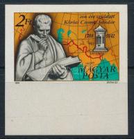 1984 Kőrösi Csoma Sándor vágott ívszéli bélyeg