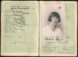 1936 Útlevél, fényképpel. jó állapotban, bejegyzésekkel