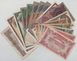 Vegyes 16db-os pengő és forint tétel: 1848. 10Ft + 1989. 50FT + 1946. 10.000-1.000.000AP (5db) + 1930-1946. 10P-1.000.000.000P (7db) + 1.000.000MP + 100.000.000MP T:F-G