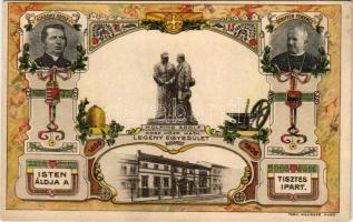 Budapest VII. Országos Központi Katolikus Legény Egyesület, Kolping Adolf, Szabóky Adolf, Schiffer Ferenc - "Isten áldja a tisztes ipart" 1856-1906. Rottenbiller u. 20-22. Tervezte Killinger Hugó. Globus Műintézet Art Nouveau, floral, litho (EK)