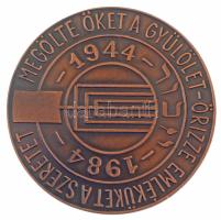 1984. "Megölte őket a gyűlölet - őrizze emléküket a szeretet 1944-1984" kétoldalas bronz holokauszt emlékérem (69mm) T:AU