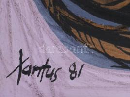 Xantus Gyula (1919-1993): Zene, 1981. Olaj, farost. Jelzett. Hátoldalán Xantus Gyula autográf felira...