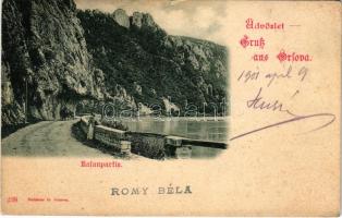 1901 Orsova, Kazán-szoros. Hutterer G. / Kasanpartie / gorge (szakadás / gorge)
