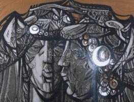 Xantus Gyula (1919-1993): Önvizsgálat, 1981. Olaj, farost. Jelzett. Hátoldalán Xantus Gyula autográf...