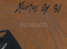 Xantus Gyula (1919-1993): Önvizsgálat, 1981. Olaj, farost. Jelzett. Hátoldalán Xantus Gyula autográf...